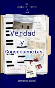 The cover feature is a manila folder with documents on top. A transcript with lots of text blacked out that ends with the words "I.  Will. Shoot." On the transcript are two scribbled notes: "The Four corners?" and "Find out everything we can".
On top of that is a photo of a warehouse and a map of the Midwest and Mexico.
Between them is a typed note that says " last known location: Samuel Morton Correctional Facility in 2 months before the trial of Malcolm Ryder. Presumed—"
There's a painted portrait of a tan skin woman with loose curls in a suit, her face covered by a ripped piece of paper with the words "Where has she been?"
Finally there is a note with a red check mark and the words "acquire-" the other two words being blacked out and unreadable.